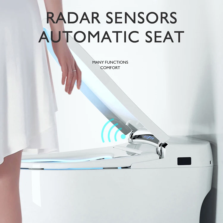 高級プロ仕様モダンバスルーム電動ビデ衛生トイレボウル自動インテリジェントマットブラックスマートトイレ