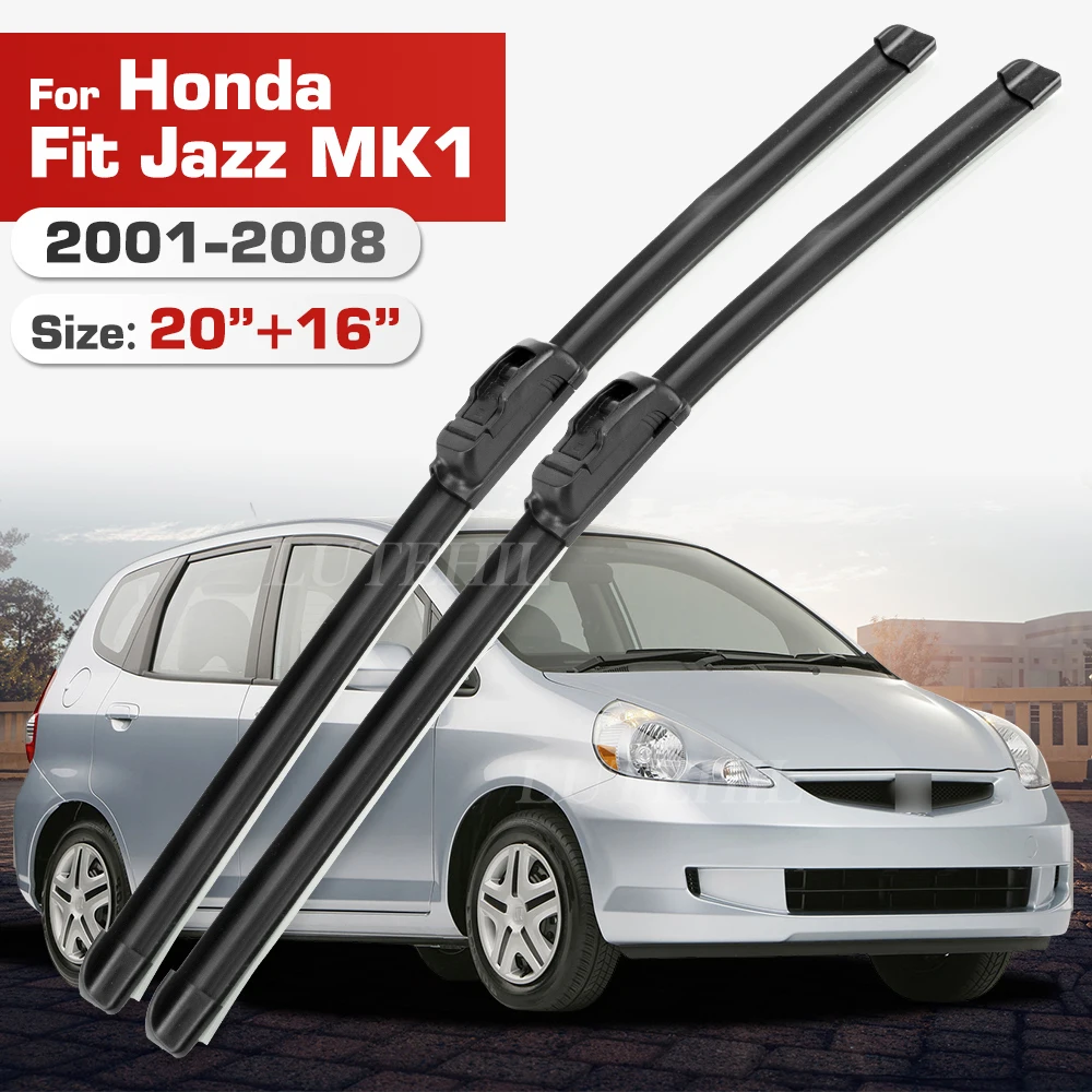Wischer Für Honda Fit Jazz MK1 2001-2008 2002 2003 2004 2005 2006 Front Klingen Windschutzscheibe Windschutz fenster Pinsel 20 "+ 16"