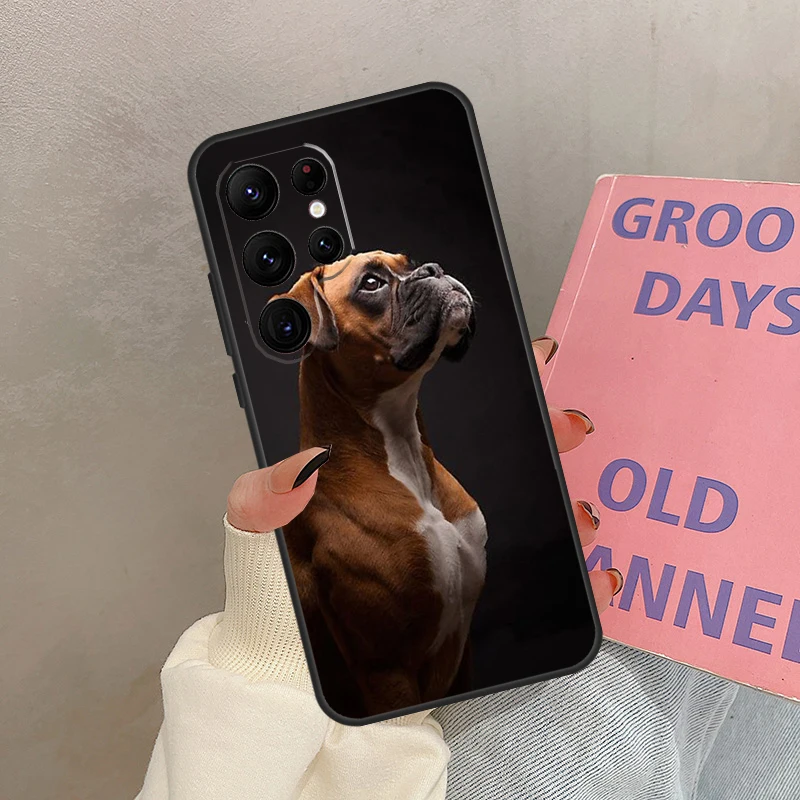 Etui z motywem psa rasy boxer na Samsung Galaxy S25 Ultra S20 S21 S22 S24 S23 Ultra S9 S10 Plus S25 FE Cover Coque