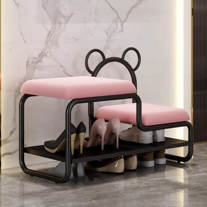 

Nordic home door shoe change home door shoe cabinet integrated simple light luxury seat cushion shoes children shoe