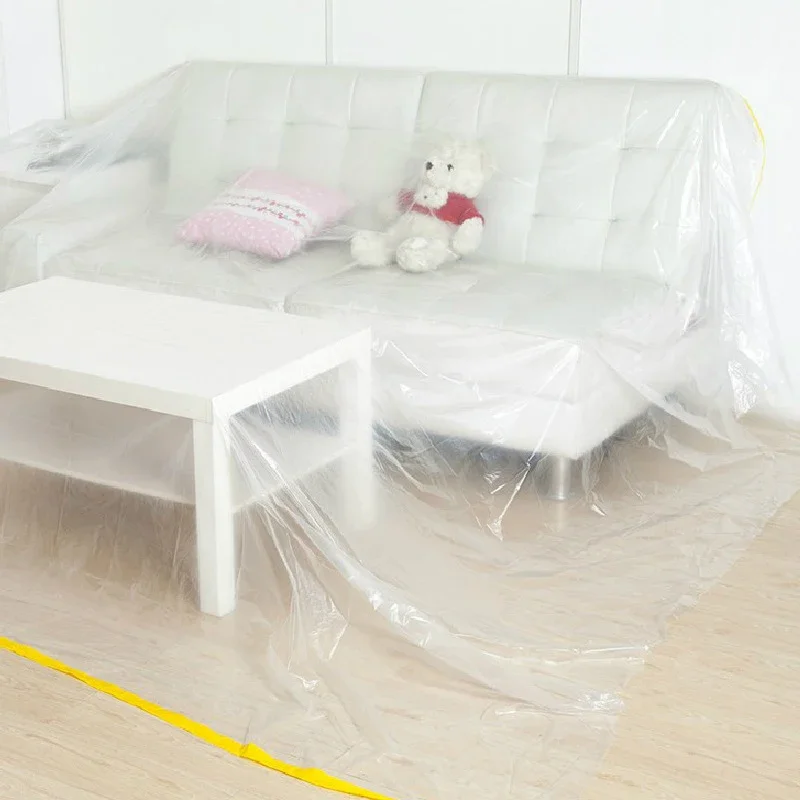 Large Protective sheet Sheet Cover Outdoor Waterproof Clear 2.75*3.65m Transparent Polythylene Dust Protection Plastic Hot