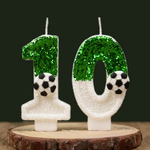 0-9 Nummer Kuchen Kuchen Kinder Kinder Sport Fußball Geburtstagsfeier Dekoration bevorzugt Cupcake Topper Cake Dekoration Vorräte 6 Hauptverkaufs -Top -Fußballball - №6