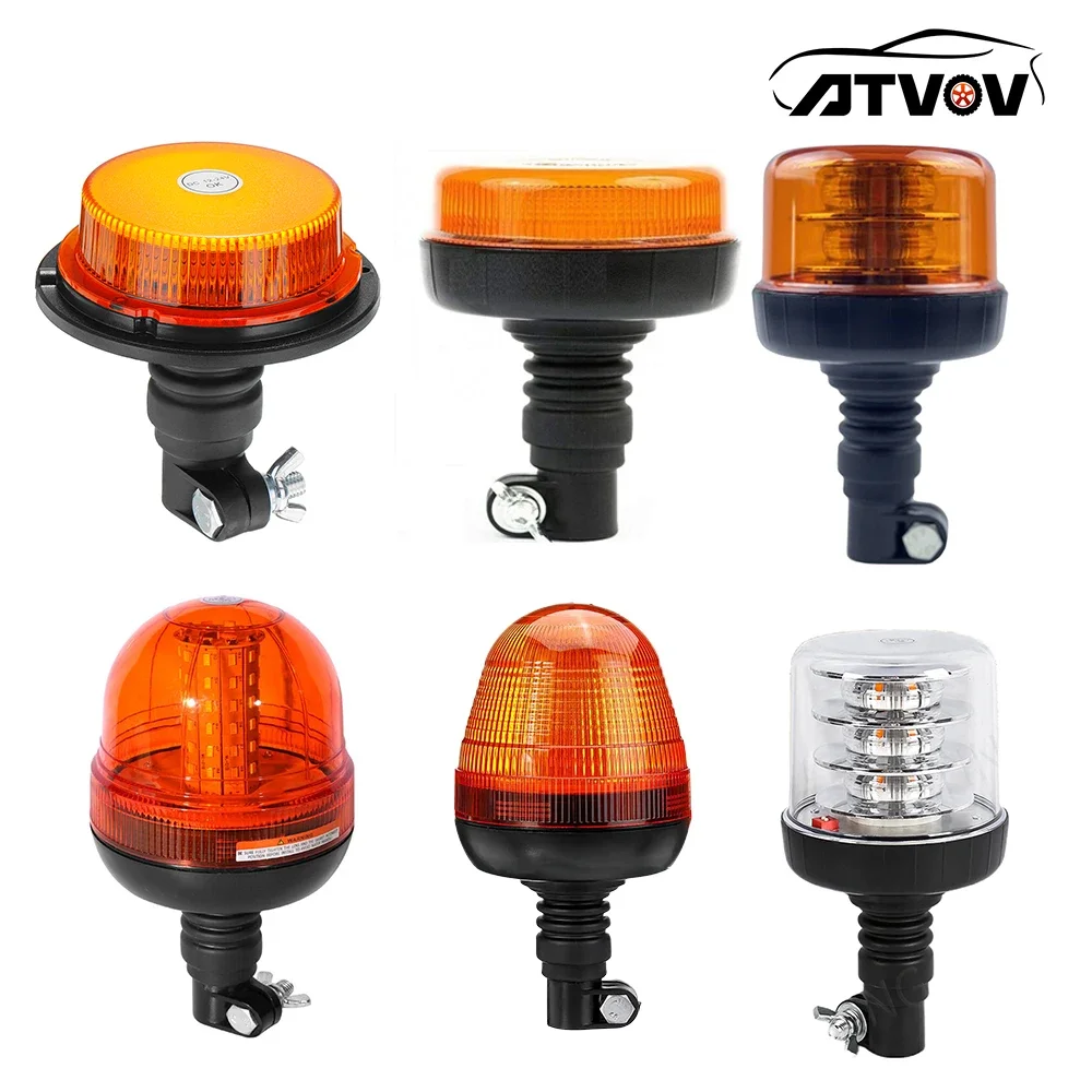 ATVOV 12V 24V LED Rotating Beacon Warning Emergency Strobe Light Flashing Signal Lamp Truck Tractor Accessories Waterproof