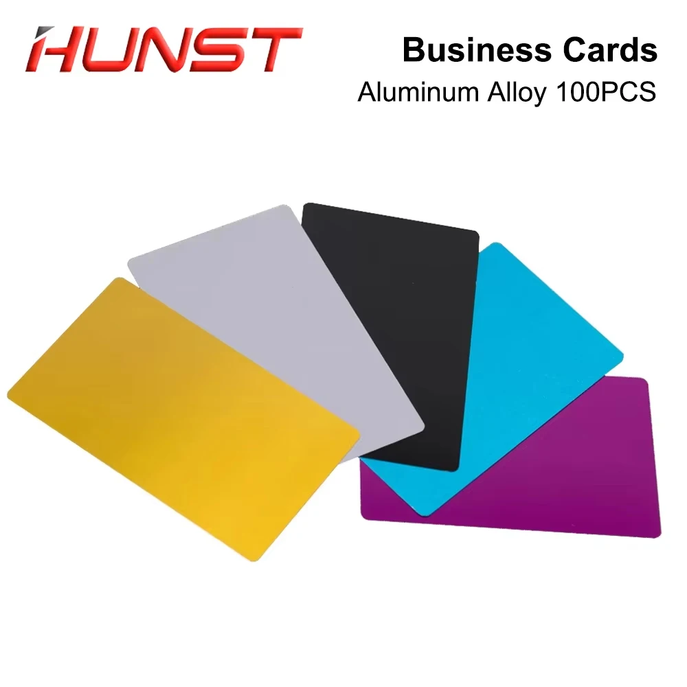 Hunst 100PCS/LOT Business Name Cards Multicolor Aluminium Alloy Metal Sheet Testing Material for Laser Marking Machine