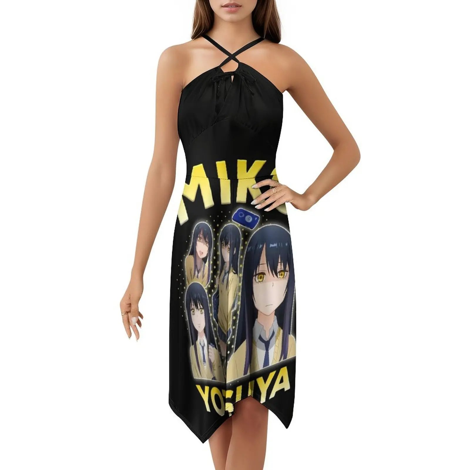 Mieruko Chan-Miko Yotsuya فستان بفتحة عنق على شكل قلب فستان أنيق للحفلات الصيفية للنساء أنيمي Mieruko Chan Manga Mieruko Chan #5