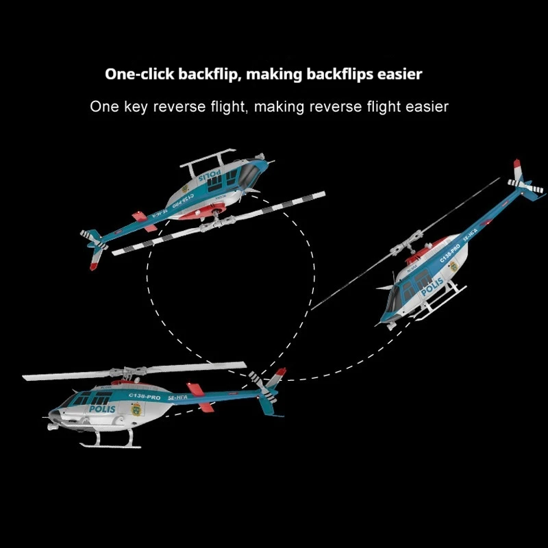 เฮลิคอปเตอร์บังคับวิทยุ RC ERA C138 PRO 6CH ใบพัดเดี่ยว พร้อมบิน (RTF) ไจโร 6 แกน ระบบ Optical Flow รักษาระดับความสูง พร้อมบินสำหรับผู้ใหญ่และผู้เริ่มต้น