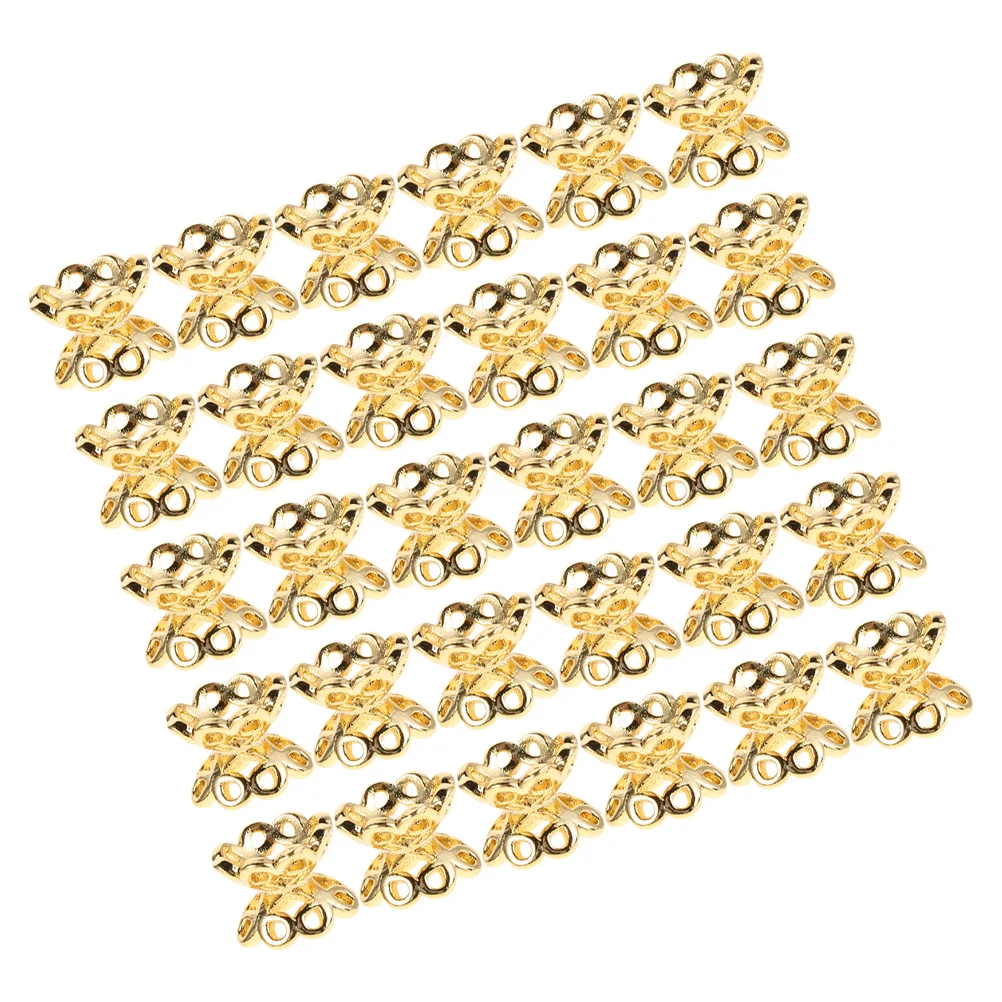 

50Pcs Double Sided Hollow Flower Bead Caps Metal Spacer Beads for Jewelry Making DIY Craft Bracelets End Caps Findings