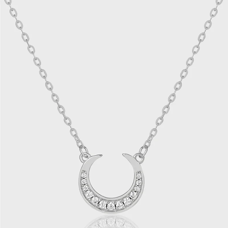 

Classical Inverted Moon Original Design Pendants S925 Sterling Silver Necklace Inlaid Zircon Pendants Fashion Jewelry for Women