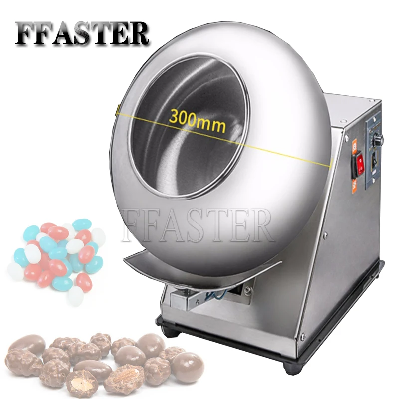 Roller Chocolate Sugar Coasting Machine Commercial Small Candy Coater Machine Chocolate Bean Coating Polishing Machine