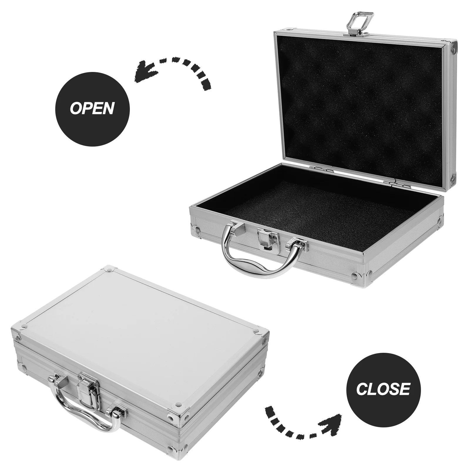 Multi-functional Carrying Box Instrument Storage Box Toolbox Suitcase Aluminum Carrying Flannel Hard Cases Metal Handle Tools