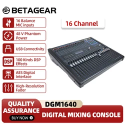 Betagear 전문 16 채널 디지털 믹싱 콘솔, DJ 프로 오디오 스테이지, 사운드 장비, DGM1640