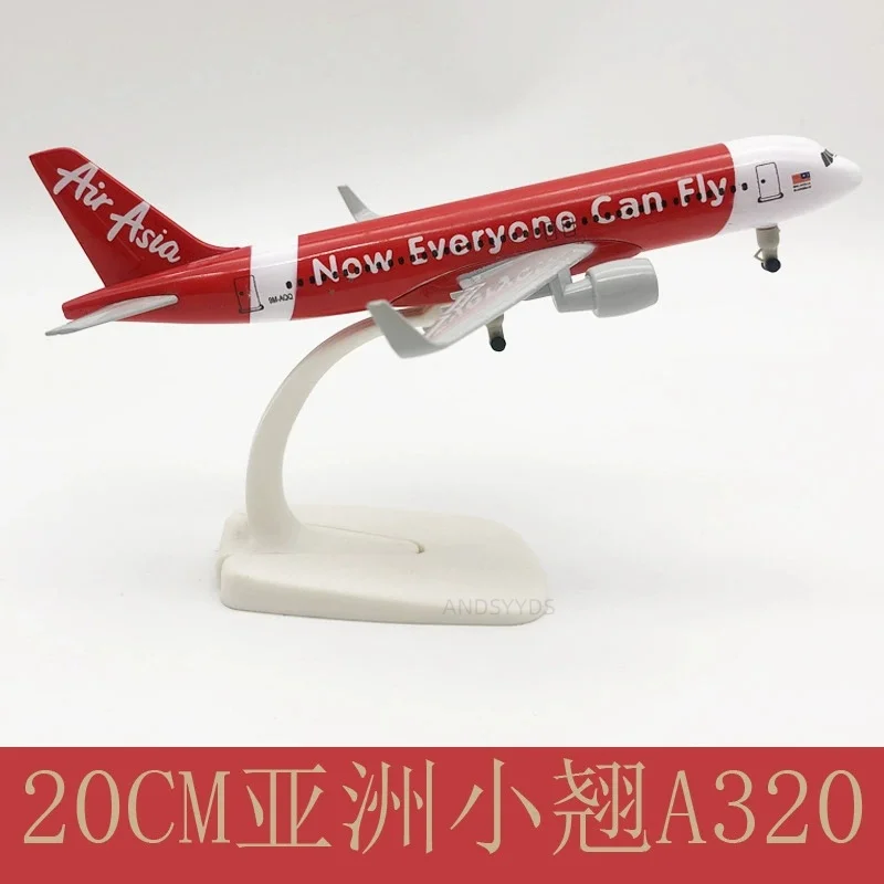 

plane diecast Red Air Asia Airlines A320 Model airplanes 20cm Replica Alloy Material Souvenir Hobby Collection Child toy