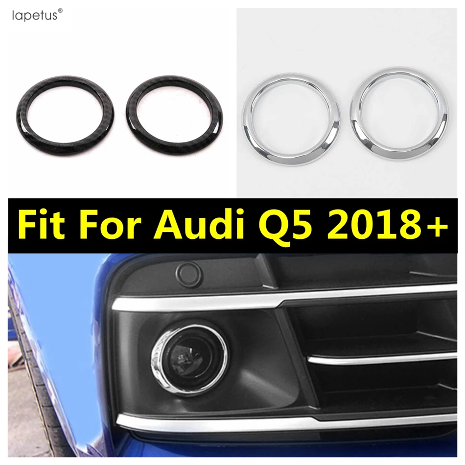 

Car Front Fog Lamp Light Ring Circle Decoration Cover Trim For Audi Q5 2018 - 2023 ABS Chrome / Carbon Fiber Style Accessories