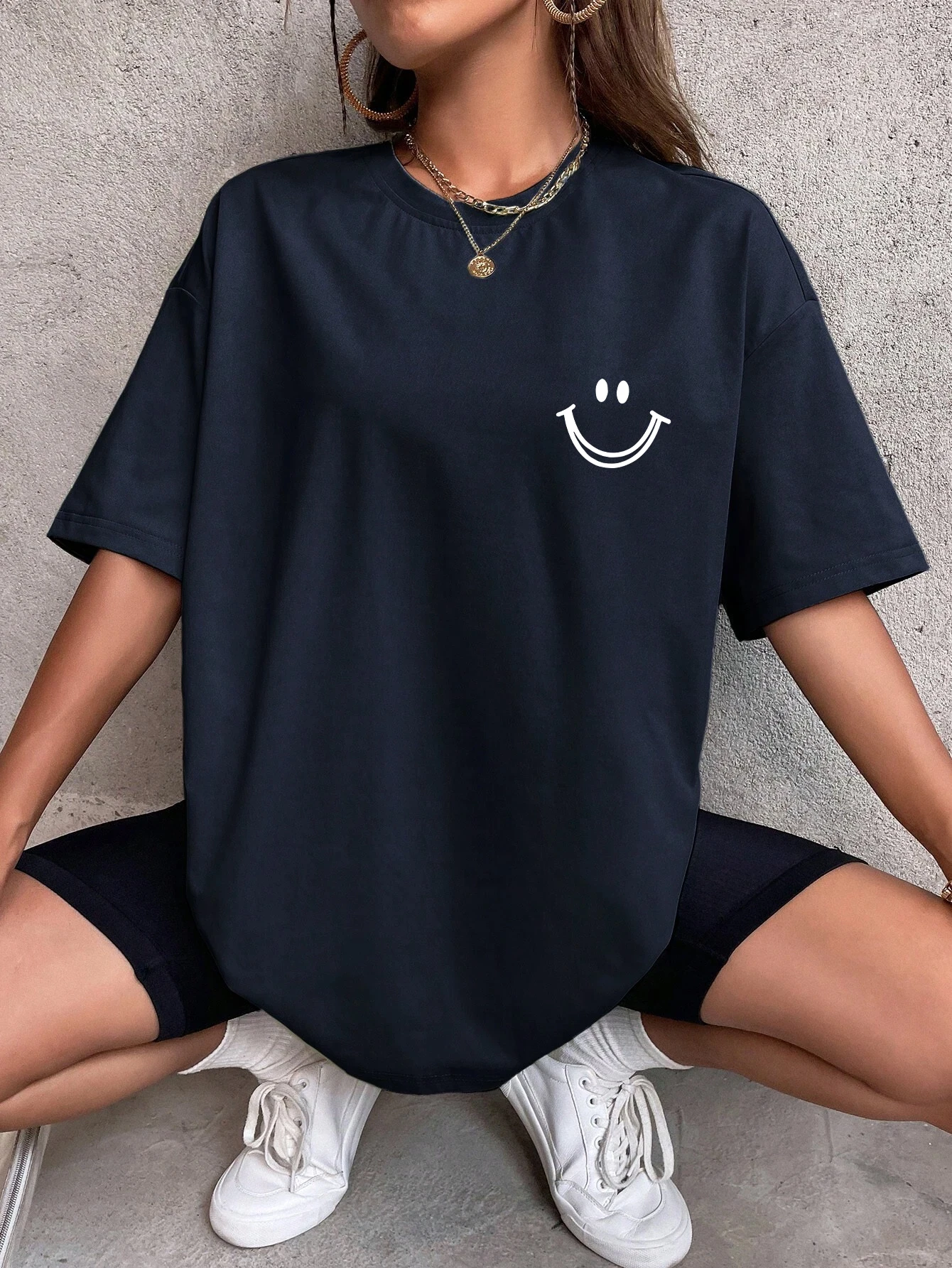 teekossc Happy Expression T-Shirt White S 7