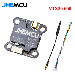 JHEMCU VTX20-600 5.8G 40CH PitMode 5V/1A 25mW 100mW 200mW 400mW 600mW Adjustable VTX 7-26V 20X20mm for RC FPV Racing Drone