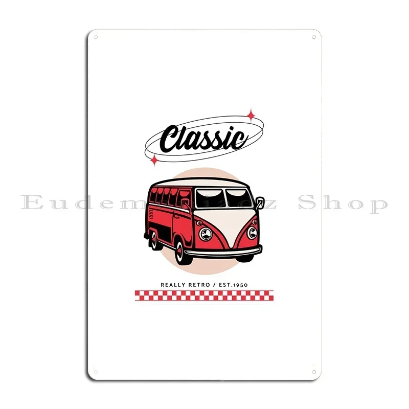 Classic Camper Van Metal Sign Vintage Home Bar Customize Bar Tin Sign Poster