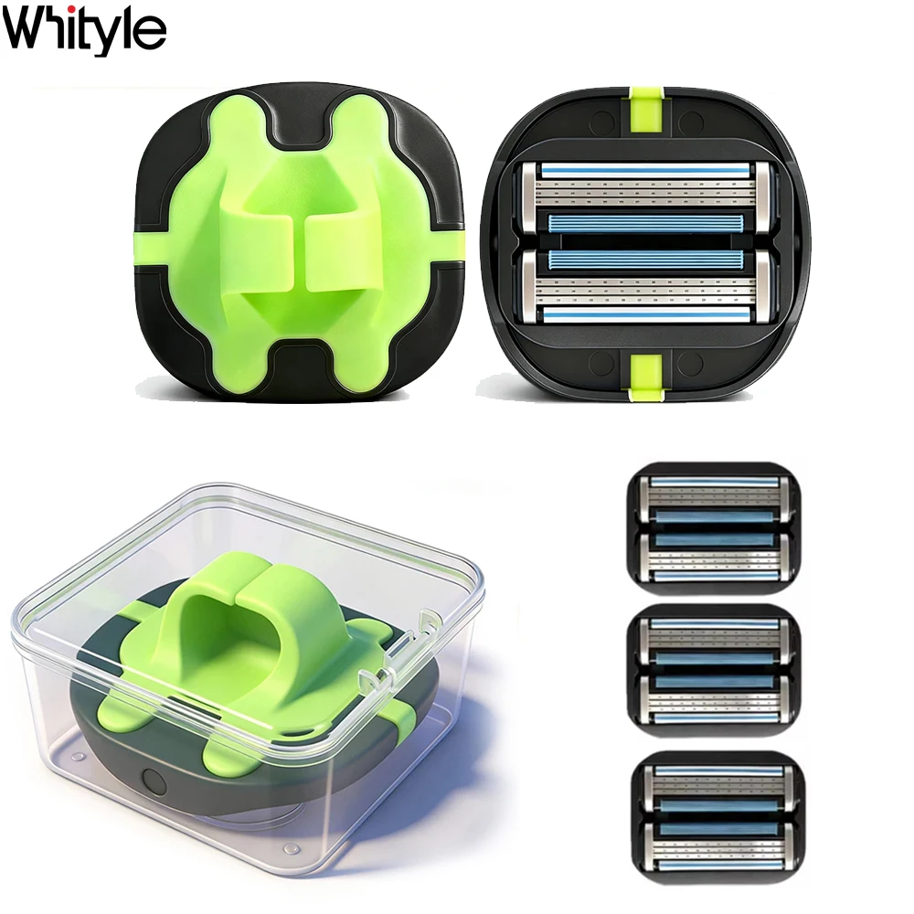 Whityle G1 Mini Portable Men's Razor 6-Blade Shaver with Lubrication Strip Travel-Friendly Safety Bald Head Shaving Tool