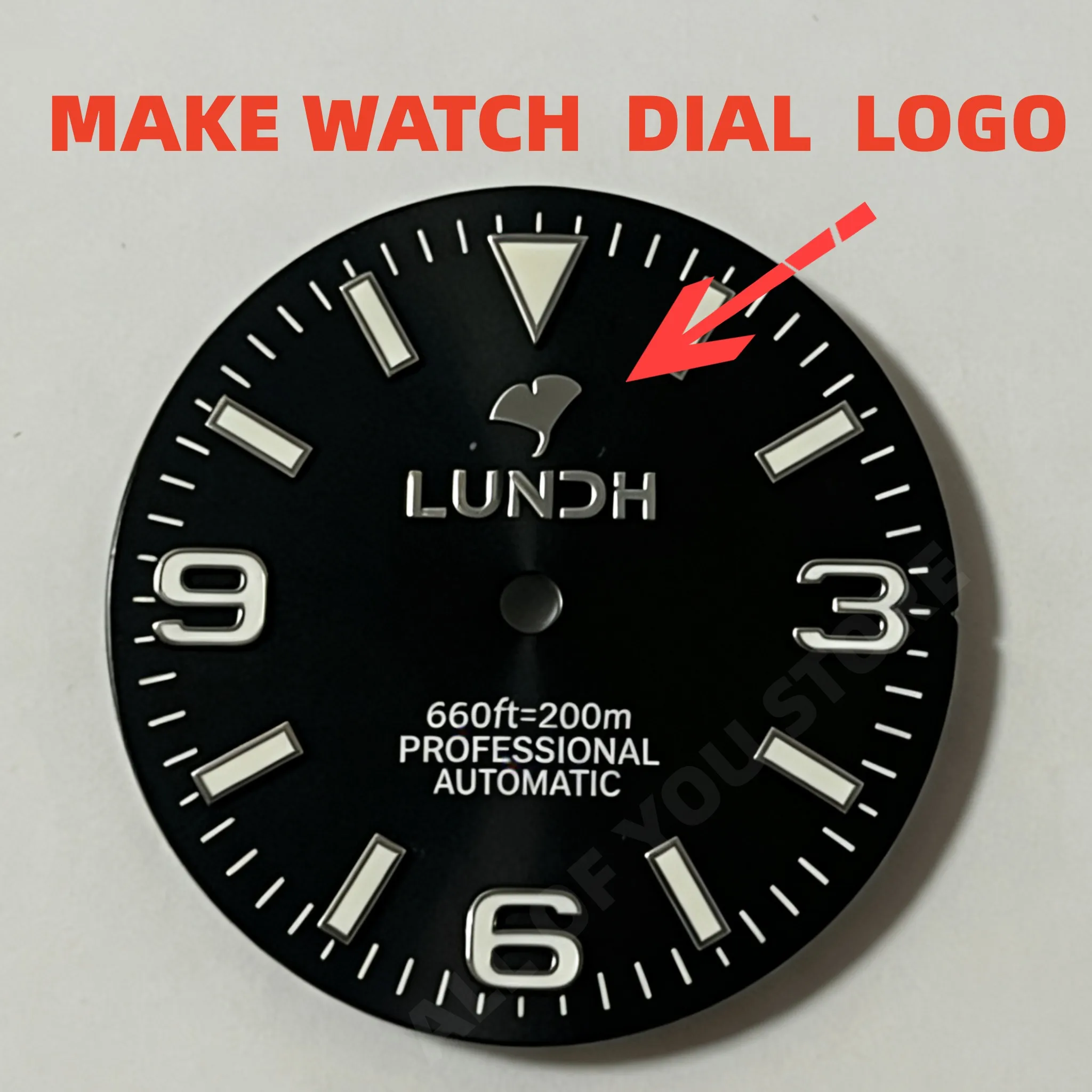 28.5mm Metal Custom Watch Dial Sticker Self-Adhesive Gold/Silver Label Small Brand 3D Logo Emblem for Personalized Mechanical Wr view 2