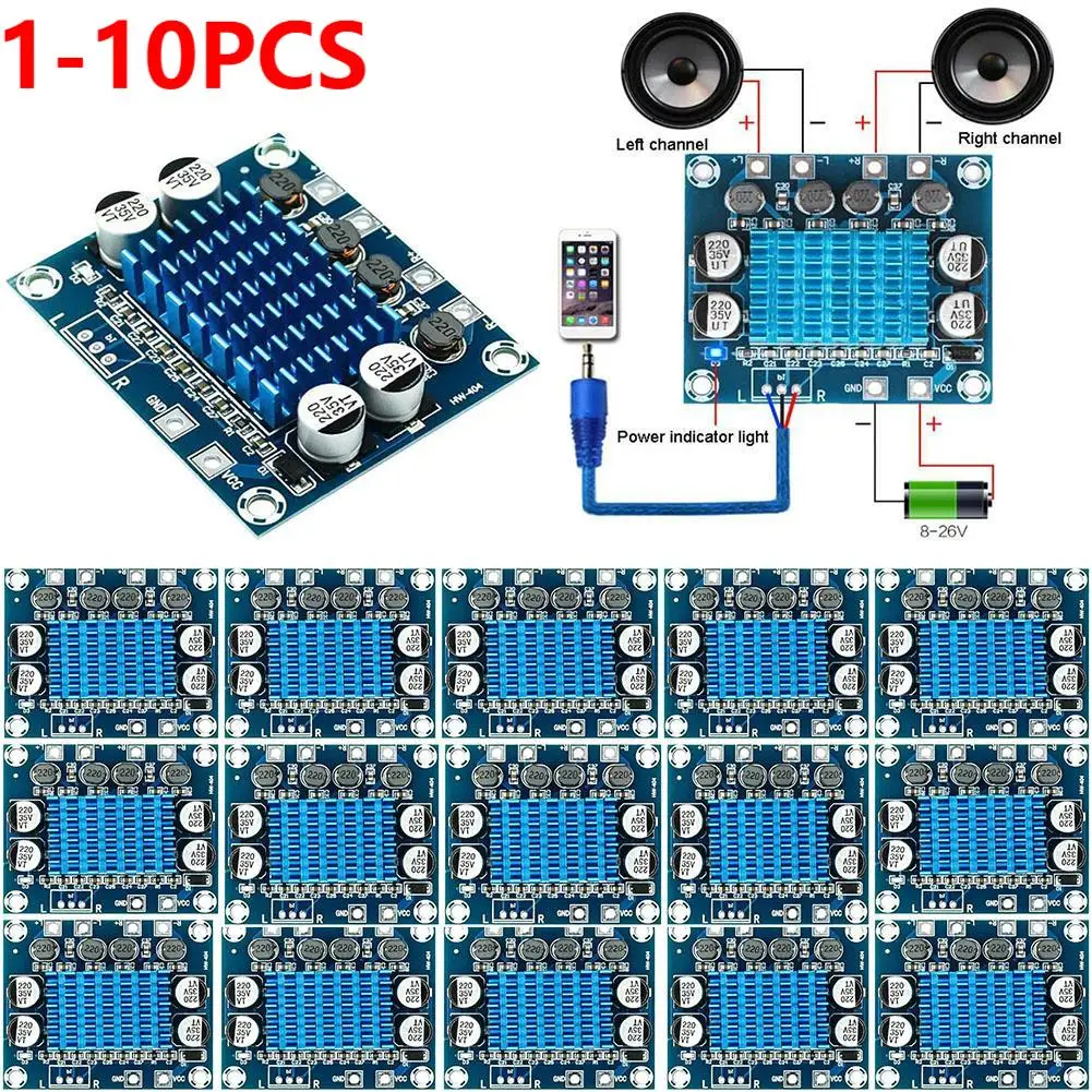 1-10PCS TPA3110 Audio Amplifier Module 30W+30W Dual Channel Digital Stereo Power Amplifier Board DC 8-26V 3A for DIY Speakers