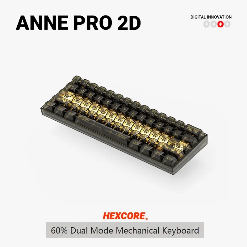 Anne Pro 미니 기계식 백라이트 커스텀 키보드, Anne Pro 2D, Anne Pro 2 키캡/케이스, 클래식 컬러, NKRO 핫 스왑 60%, 블루투스