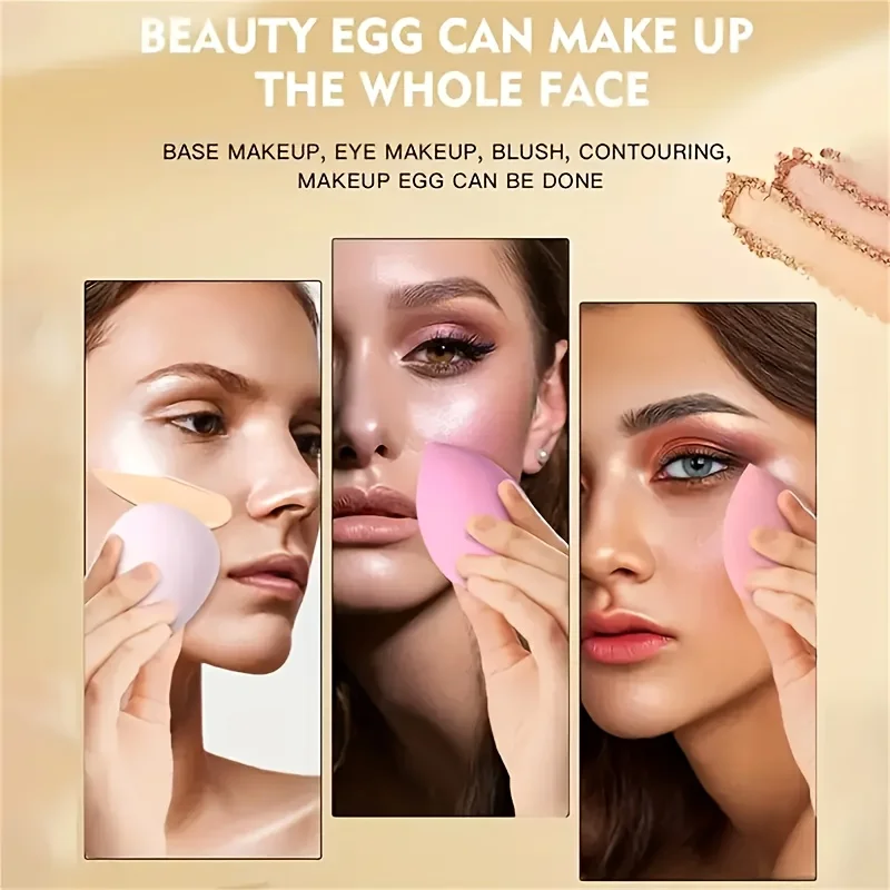 10 esponjas de maquillaje multicolores: hipoalergénicas para líquido/crema BB/polvo |   Aplicación húmeda y seca para darlar poro