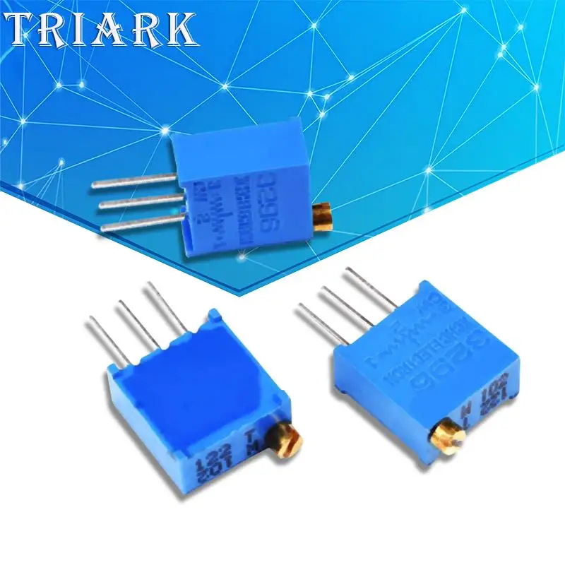 10pcs/lot 3296W Trimpot Trimmer Potentiometer 100 200 500 1K 2K 3K 5K 10K 20K 25K 30K 50K 100K 200K 250K 500K 1M 2M OHM Resistor