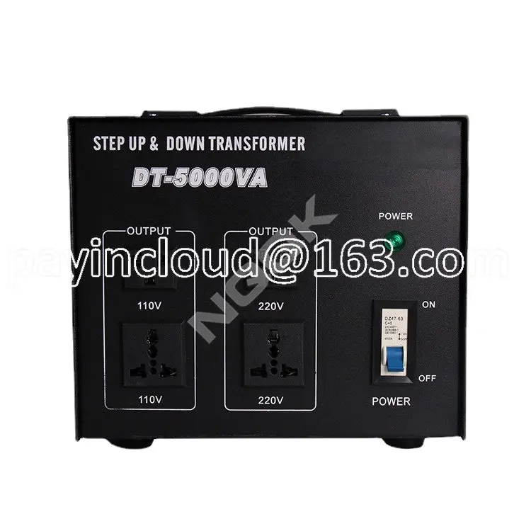 5000VA Step Up Down Voltage Converter DT-5000VA , International 110VAC 22VAC Voltage Transformer