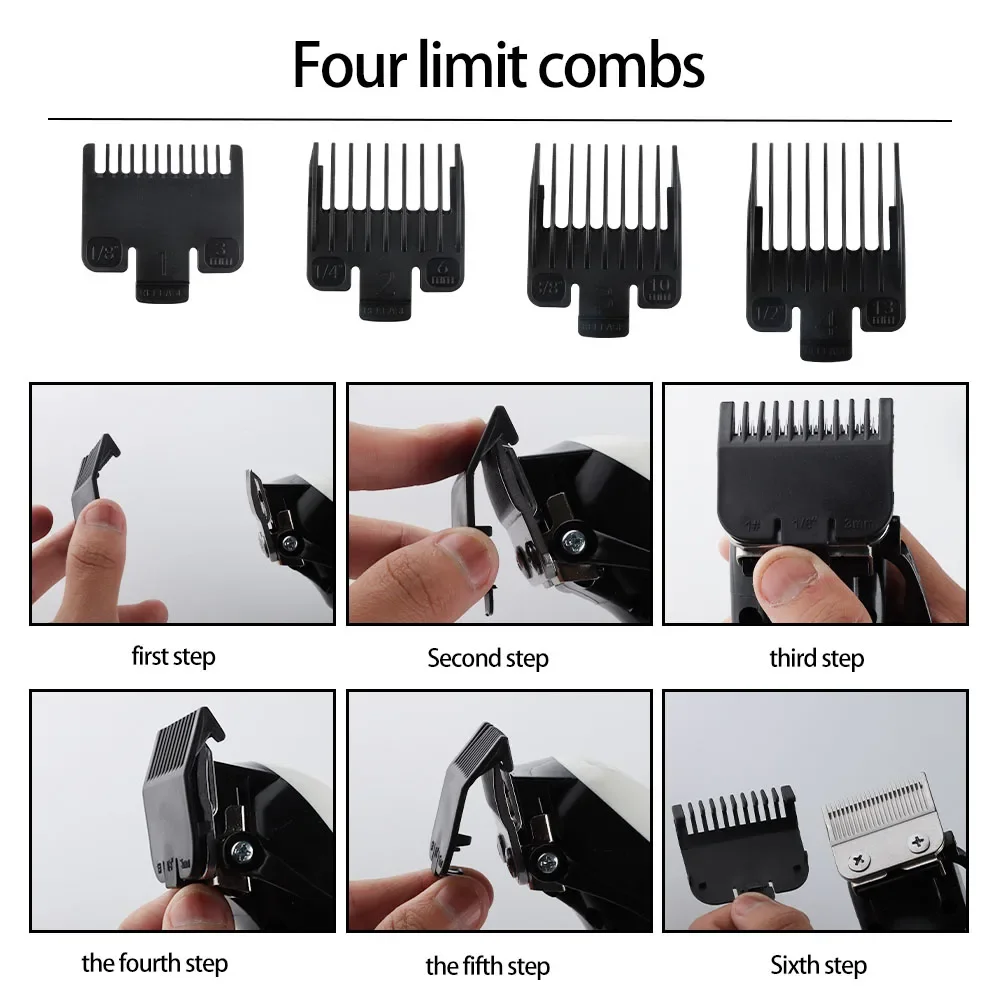 Kemei Haarschneidemaschine, elektrische Haarschneidemaschine, kabelloser Trimmer für Männer, Rasiermaschine, wiederaufladbarer Haarschnitt, Friseur KM-809A – Detail 7