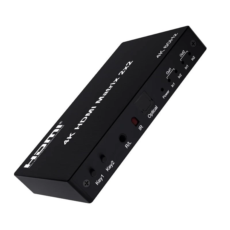 DT-7442W 2 in 2 Out Video Matrix 4K 60Hz HDMI2.0 Matrix Switch 2x2 Support EDID IR