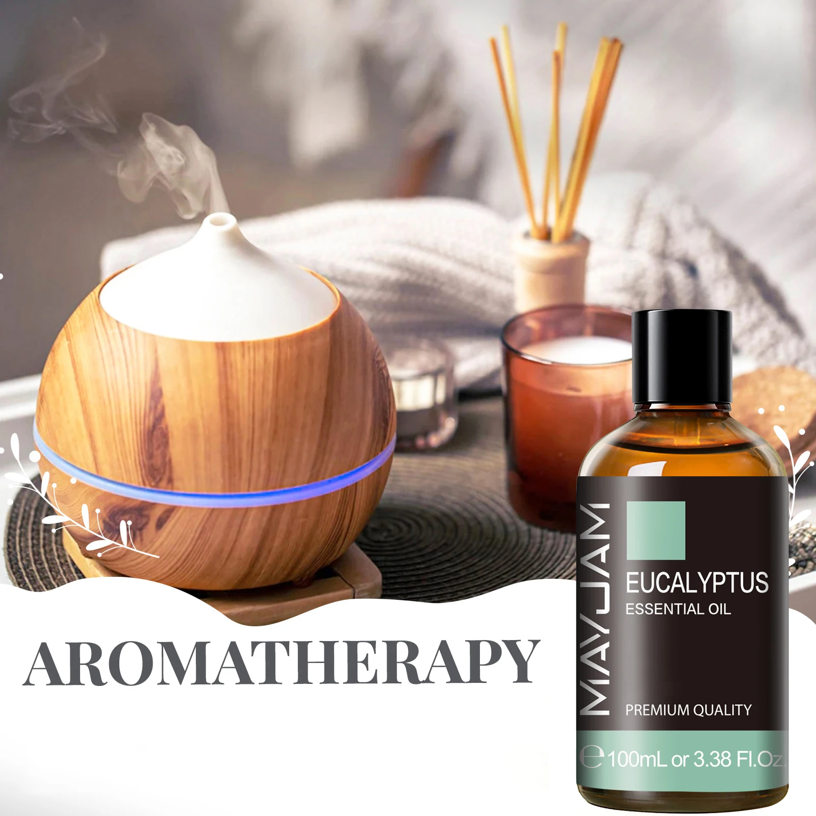 MAYJAM 100ML Eucalyptus Essential Oil For Humidifier Diffuser Burner Making Scented Candle DIY Perfume Air Freshener