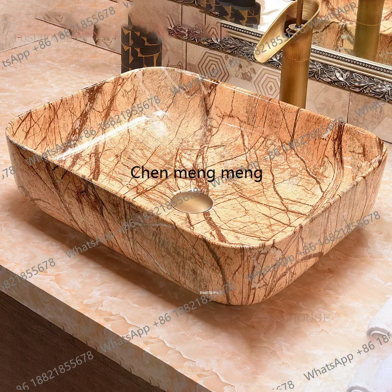 A17 Household Toilet Washing Basins Ceramic Bathroom Sinks Modern Simple Rectangular Wash Basin Above Counter Basin In Bathroom