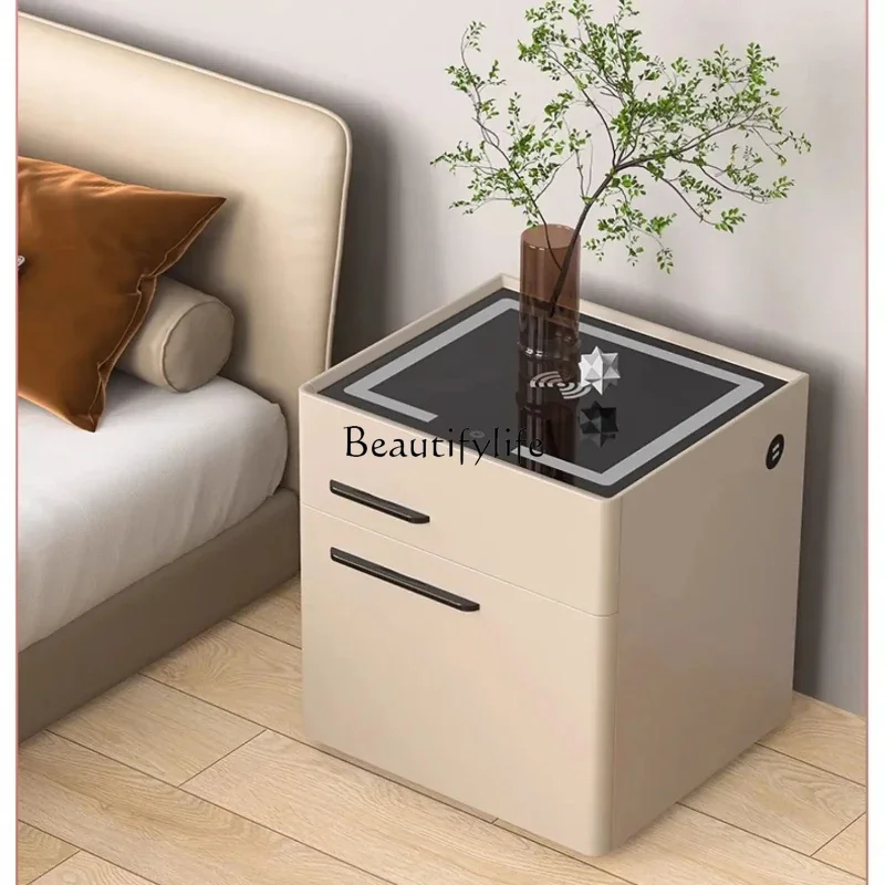 

ls 27Modern Simple Light Luxury Family Bedroom Bedside Table Safe 2024 New