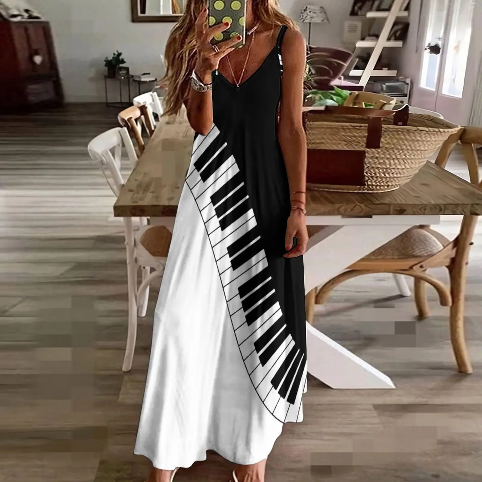 Piano Keyboard Sleeveless Dress summer woman dress 2023 Dresses for wedding party