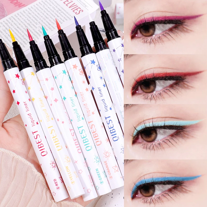 Smooth Blue Red Pink White Eyeliner Pencil Waterproof Lasting Quick Dry Ultra-thin Colorful Liquid Eye Liner Pen Makeup Cosmetic