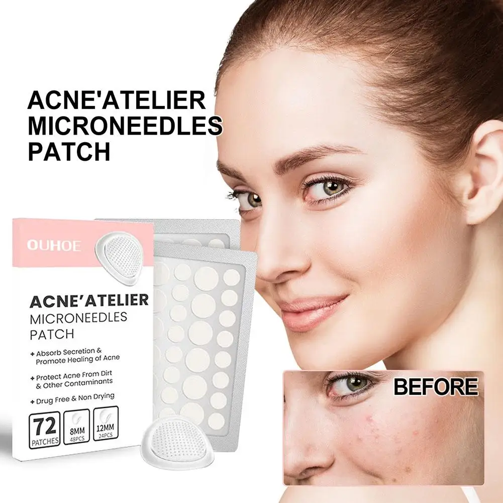 1 Box Pro AcneAtelier Microneedles Patch Acne Pimple Patch Spot Treatment For Zits Blemishes Repair  Soothing Skin Face Patches