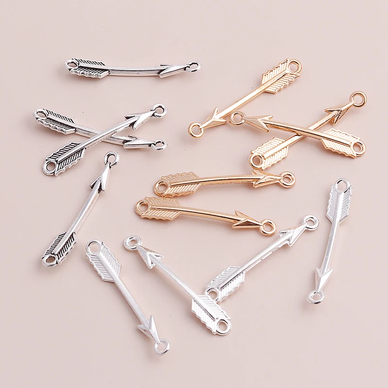 

Leslie 20pcs/lot 6*38mm Fashion Arrow Charms for Jewelry Making DIY Alloy Charms Earrings Pendants Necklace Handmade Accessories