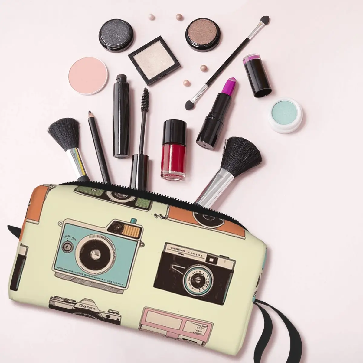 ヴィンテージカメラ鉛筆ケース Studen 学校ペンボックス鉛筆バッグ文具用品旅行女性化粧品バッグオーガナイザーポーチ