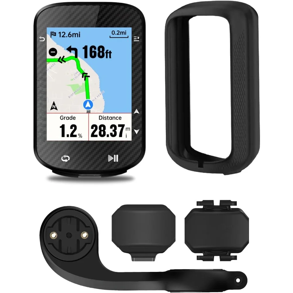 Bike Computer, Offline MAP Navigation Off Course Warning 8GB Bluetooth ANT+ Wireless GPS Cycling Computer IPX7 Waterproof