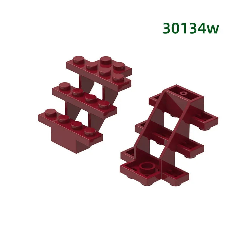 MOC 5 uds especial de 3 pisos 30134 Kit de bloques de construcción de escaleras casa silla abierta recta ladrillos partículas DIY juguetes regalos para niños