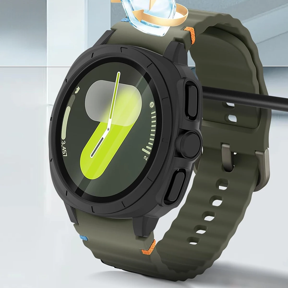 Glas + Hülle für Samsung Galaxy Watch 7 40 mm 44 mm, Wechsel zu Ultra, Displayschutzfolie, Stoßstangenabdeckung, iWatch Galaxy Watch 7 Zubehör