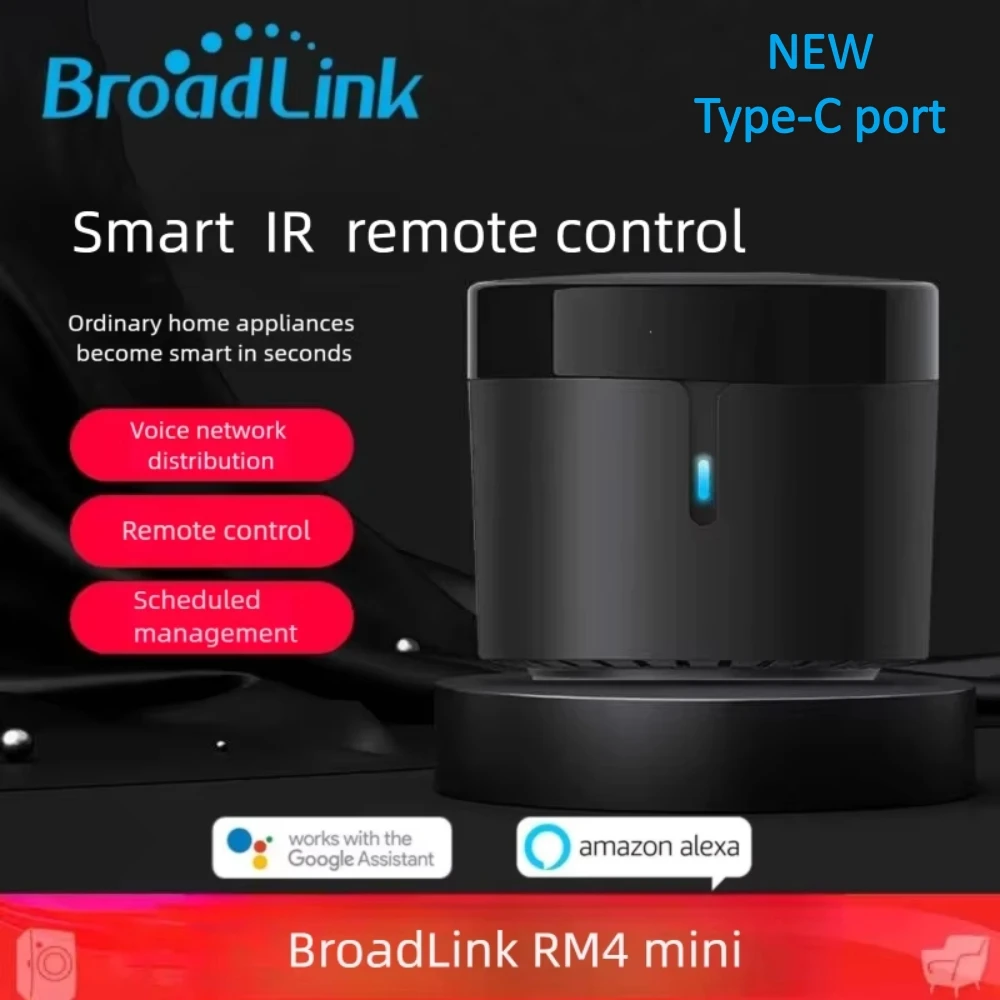 IR Remote Control Newest Type-C port Broadlink RM4 Mini Wifi Universal Controller Smart Switch HTS2 Sensor For Alexa Google Home