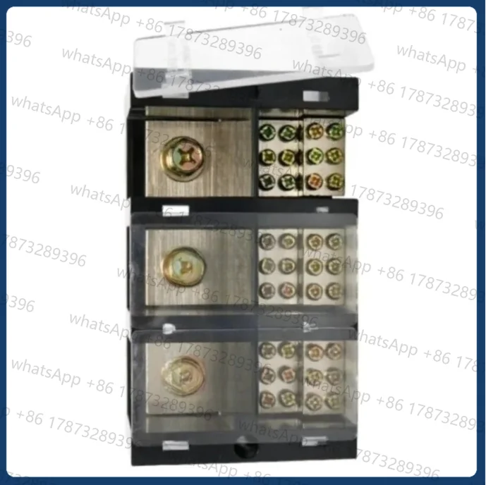 Three-phase Three-wire Power Distribution Block 3 Pole Terminal Wiring Module Splitter 250A Current Copper Junction Box