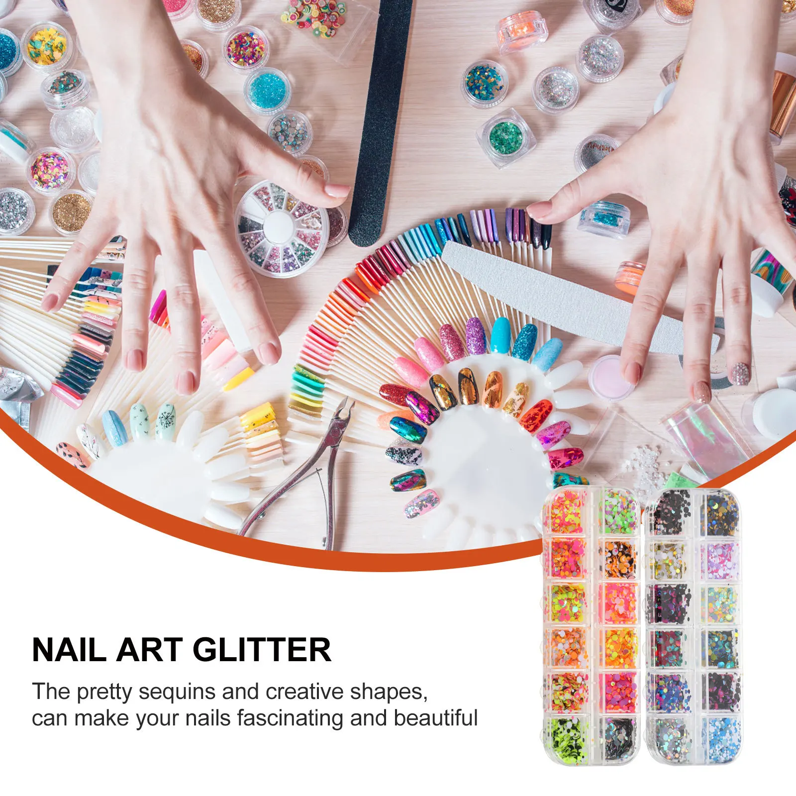 2 صناديق رقيقة جدا المعادن مسمار الفن الترتر بريق ملصقات DIY مانيكير لوازم الهدايا مسمار الفن بريق الديكور للأظافر