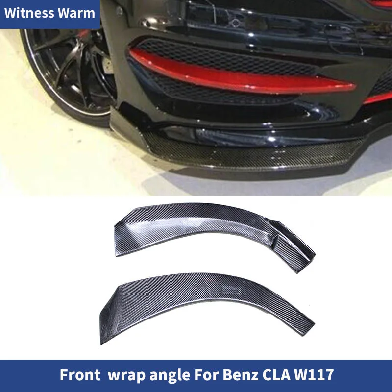 for Benz Cla W117 2013 2014 2015 Front Bumper Lip Side Splitters Aprons Flaps Carbon Fiber / Frp