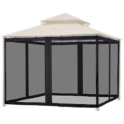 Mosquito Netting for Party Patio Canopy Umbrella Screen Netting for Outdoor Living Spaces 4-Panel Patio Screen Walls w Zipper
