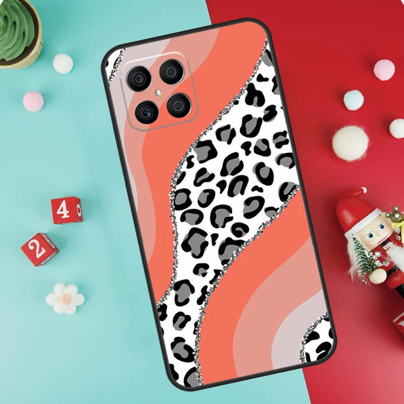 حافظة مطبوعة على شكل بقرة الفهد لهاتف Honor 200 Pro X9b X9a X8b X8a X8 X9 X9c 50 70 90 Honor Magic 7 Pro 5 6 Lite Cover