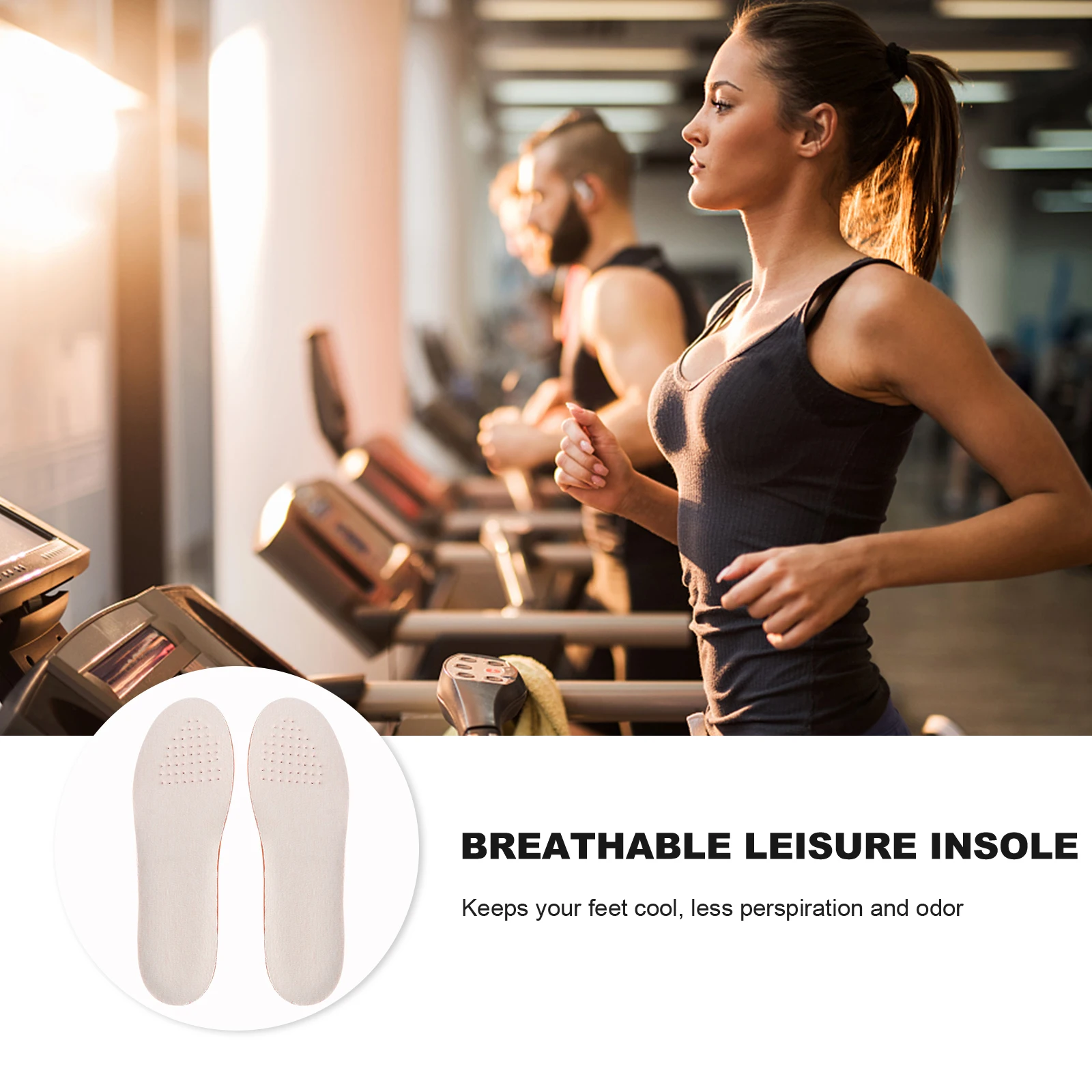 

2.5Cm Heighten Insoles Breathable Sports Shoe Pads Sweat Absorption Non-Slip Soybean Fiber Athletic Insole Foot Care Tool