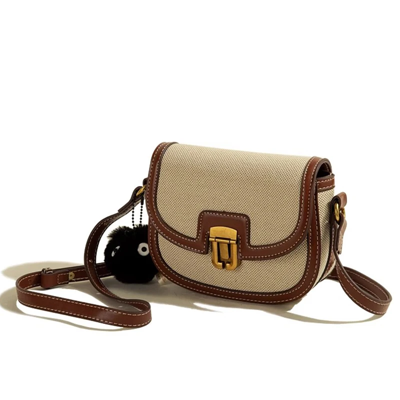 Formeki New Fashion Women Bag Ins Fashion Mixed Color Vintage Saddle Bag Crossbody Bag Casual Luxury Designer Bag