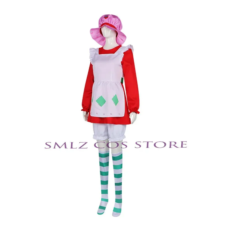 Miss Strawberry Cosplay 1980 Classic Costume Women The World of Strawberry Shortcake Cute Dress Halloween Fancy for Woman Girl
