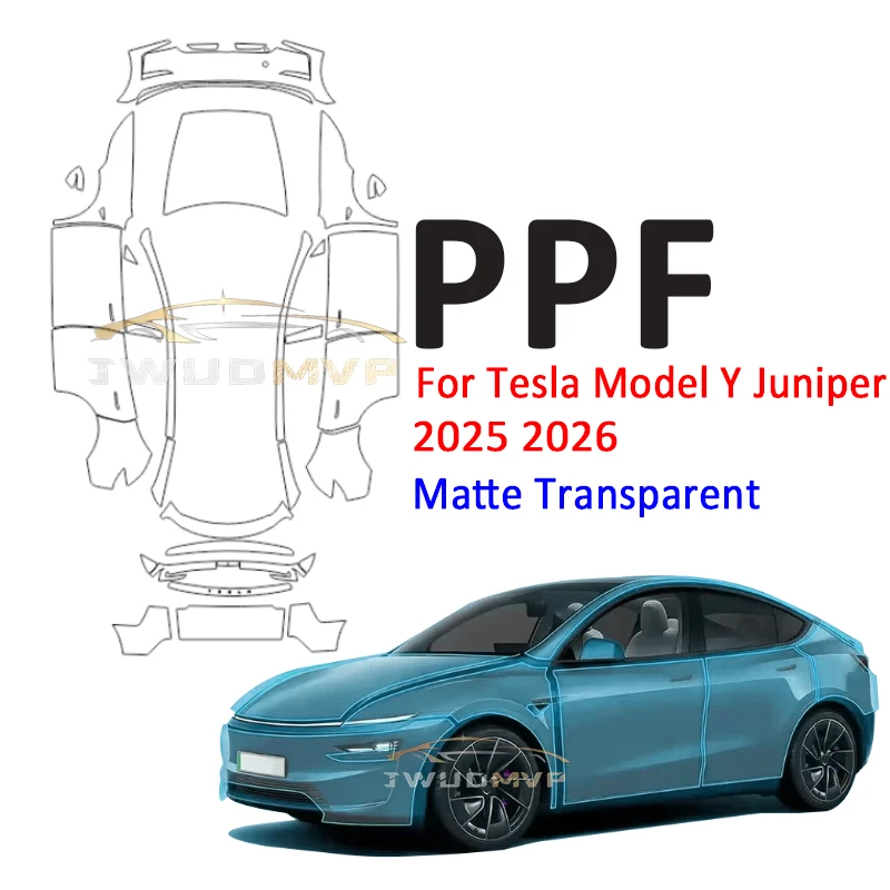 

Предварительно вырезанная матовая прозрачная автомобильная защитная пленка из ТПУ, прозрачная для Tesla Model Y Juniper 2025 2026, комплект устойчивых к царапинам наклеек